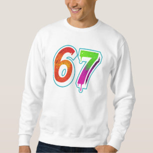 Sudadera  Vibrant 67 Art – Hand-Painted Number Design 