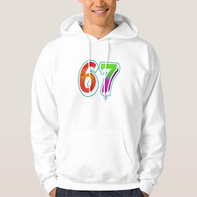 Sudadera  Vibrant 67 Art – Hand-Painted Number Design  (Anverso)