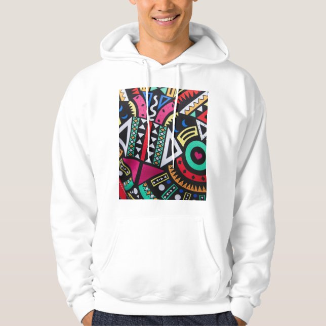 Sudadera Vibrant Afro-Centric Geometric Pattern – Bold Trib (Anverso)