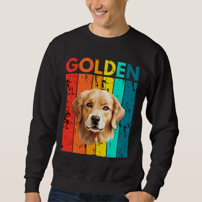 Sudadera Vibrant Golden Retriever Retro Design (Anverso)