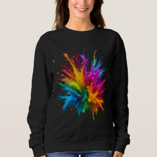 Sudadera Vibrant Rainbow Paint Splatter Explosion