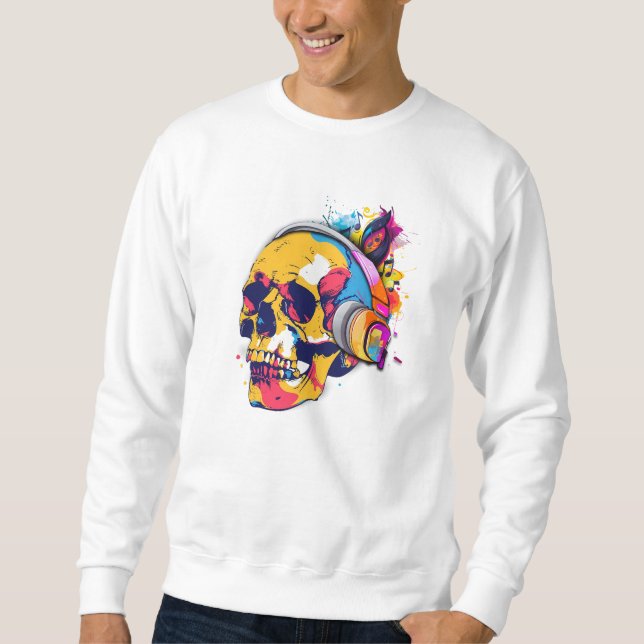 Sudadera Vibrant Skull Beats (Anverso)
