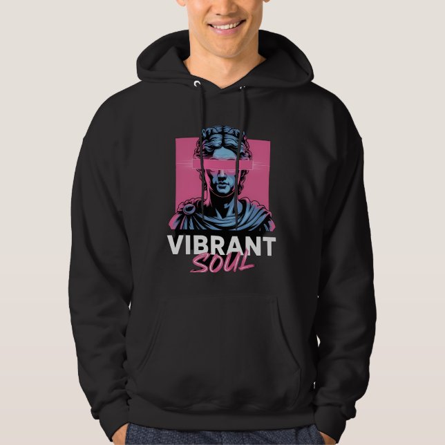 Sudadera VIBRANT SOUL | Estatua griega de vaporwave estétic (Anverso)