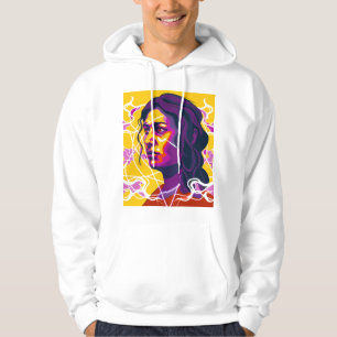 Sudadera Vibrant Stylized Portrait with Abstract Elements