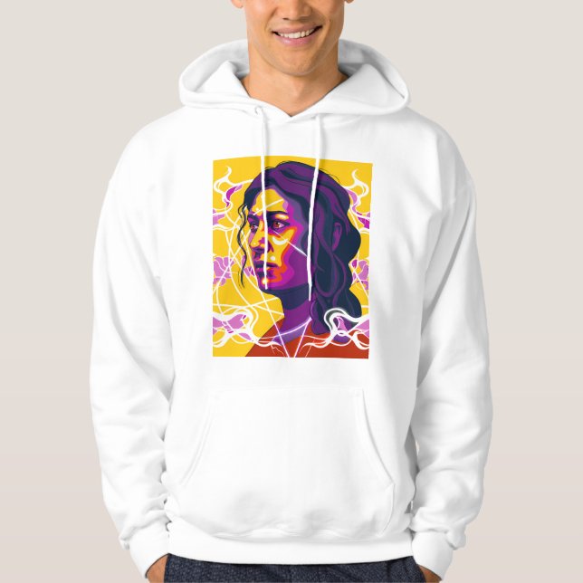 Sudadera Vibrant Stylized Portrait with Abstract Elements (Anverso)