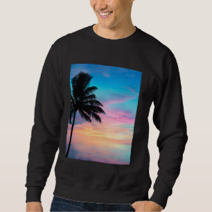 Sudadera Vibrante atardecer tropical con palmeras silvestre