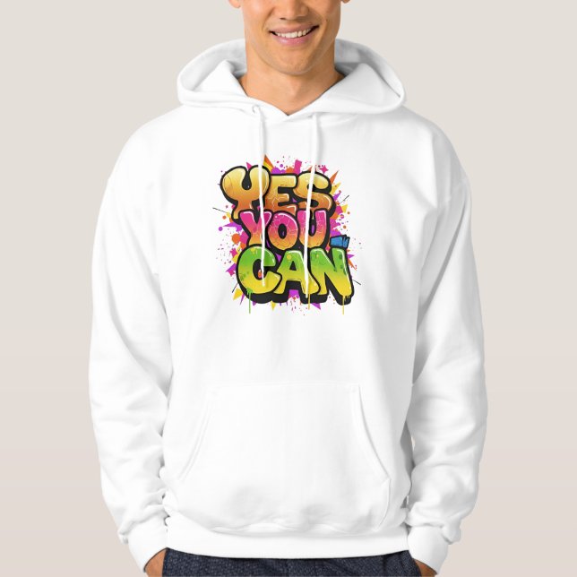 Sudadera Vibrante Graffiti "SÍ PUEDES" Motivación (Anverso)