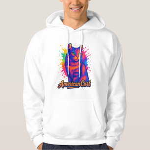 Sudadera Vibrante Ilustracion de arte pop de gato americano