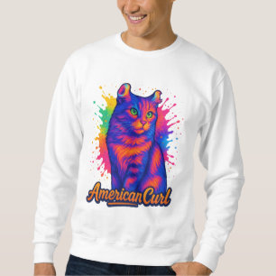 Sudadera Vibrante Ilustracion de arte pop de gato americano