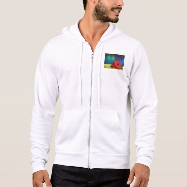 Sudadera Vibrante Tienda de Campamento con Auroras Boreales (Anverso)