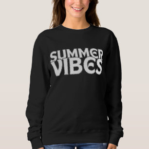 SUDADERA VIBRAZONES DE VERANO TIPOGRAFÍA BLANCA