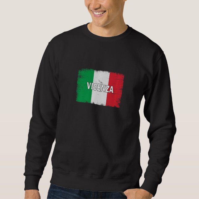 Sudadera Vicenza Italia Ciudad Con Bandera Italiana (Anverso)
