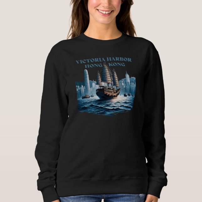 Sudadera Victoria Harbor Hong Kong China (Anverso)