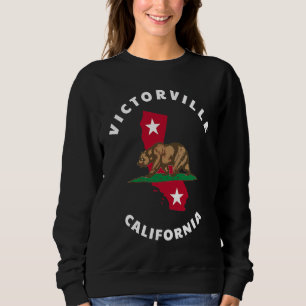 Sudadera Victorville California CA Bandera y Insignia de Os
