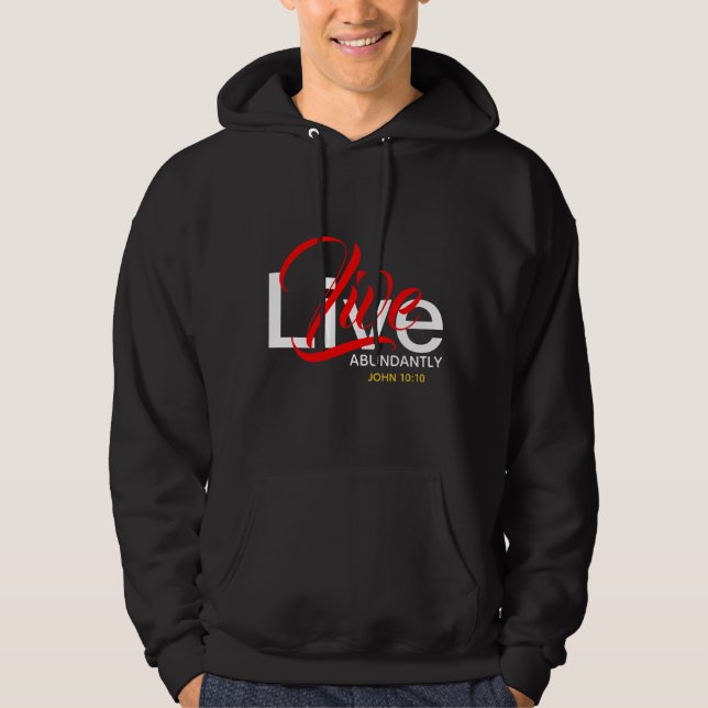 Sudadera Vida Abundante La Biblia cristiana vive ABUNDANTAM (Anverso)