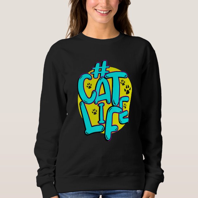 Sudadera Vida Adorable del gato (Anverso)