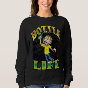 Sudadera Vida de Botella Borracho Licor Alcohol Resaca Vint