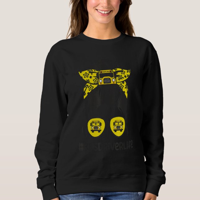Sudadera Vida de conductor de autobús Moño desordenado Lind (Anverso)