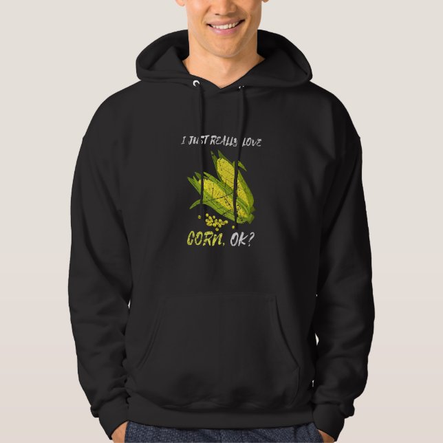 Sudadera Vida de granja de mazorcas Me encanta el maíz (Anverso)