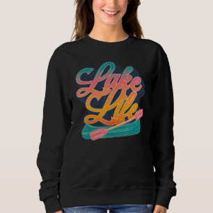 Sudadera Vida de lago vintage con canoa