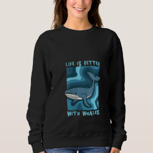 Sudadera Vida de las mujeres con animales de mar de ballena