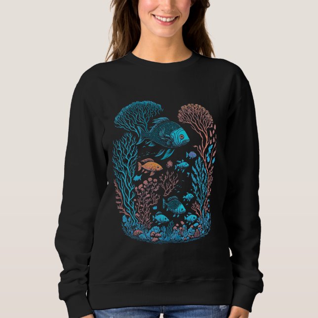 Sudadera Vida de los arrecifes de coral subacuáticos (Anverso)