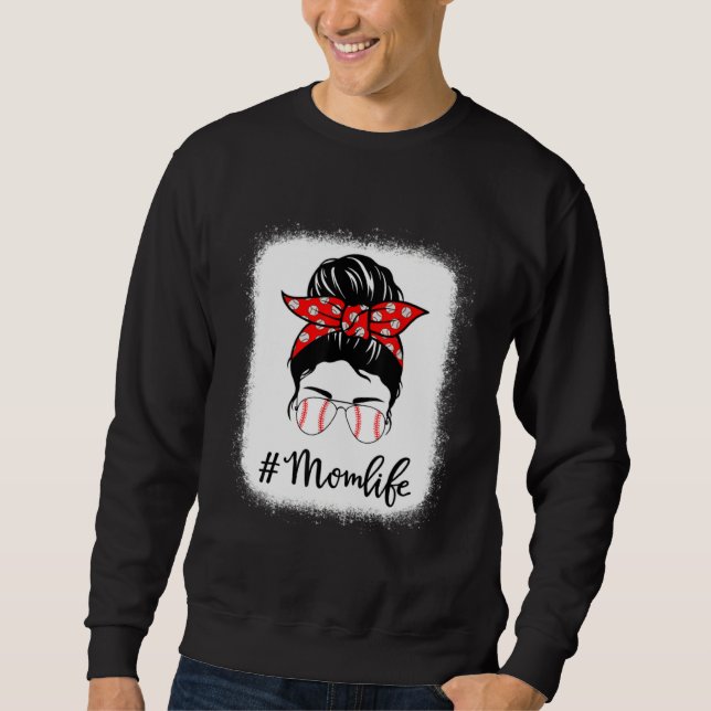 Sudadera Vida de Mamá de Béisbol Gafas de Sol Pelo Desorden (Anverso)