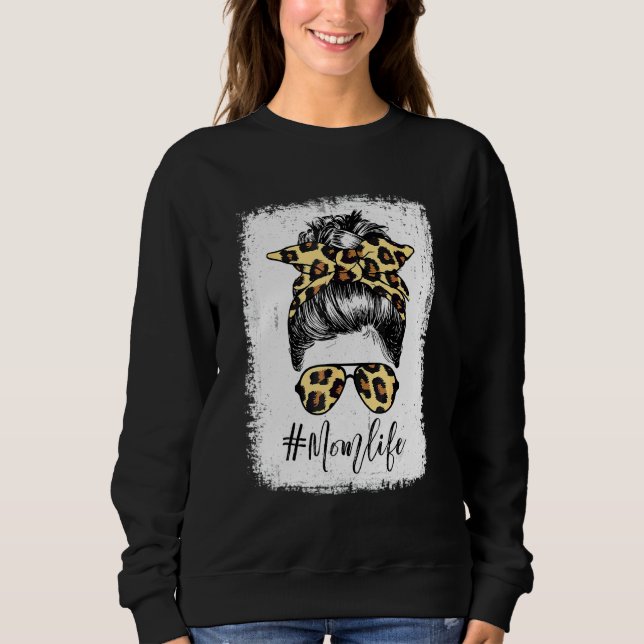 Sudadera Vida de mamá elegante con gafas de sol de estampad (Anverso)