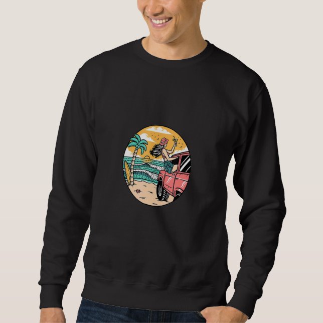 Sudadera Vida de Playa Verano Tiempo (Anverso)