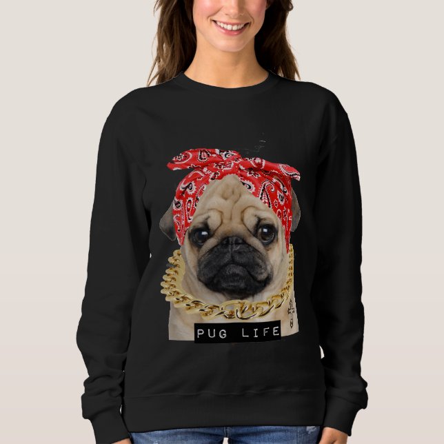 Sudadera Vida de Pug camiseta esencial 320 (Anverso)