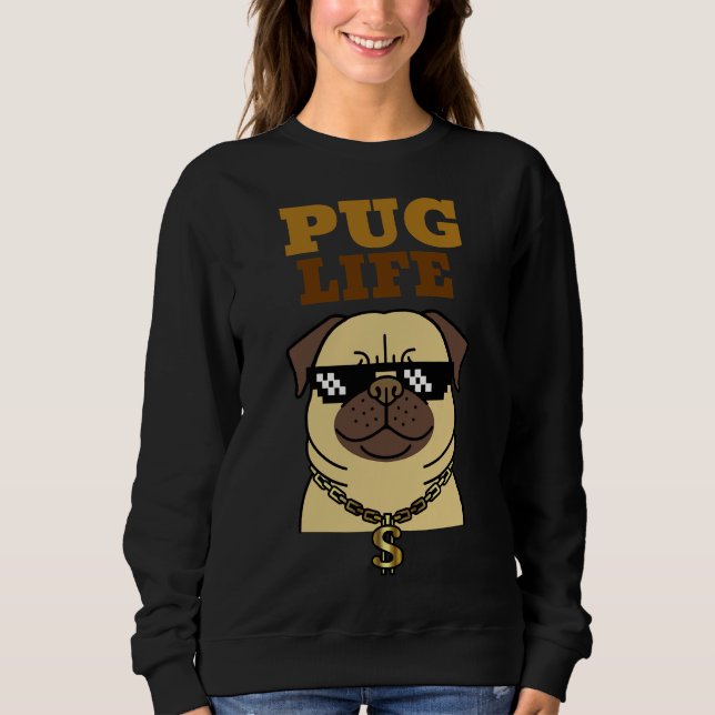 Sudadera Vida de Pug camiseta esencial 566 (Anverso)
