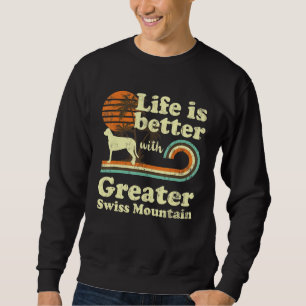 Sudadera Vida Mejor Gran Suiza Montaña Vintage Perro Mamá