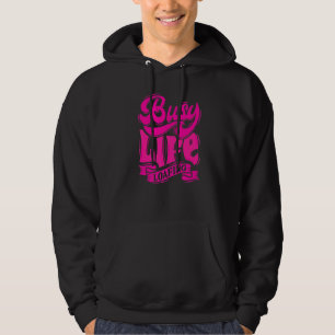 Sudadera VIDA OCUPADA SALIENDO Lemas divertidísimos Blanco