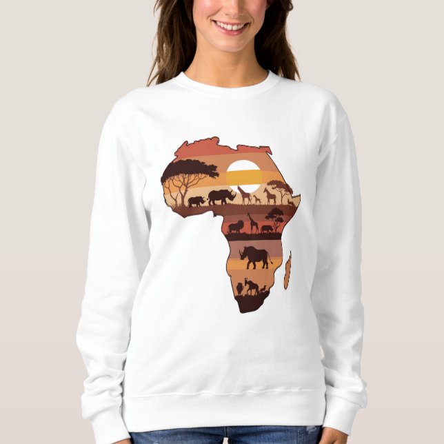 Sudadera Vida silvestre africana al atardecer (Anverso)