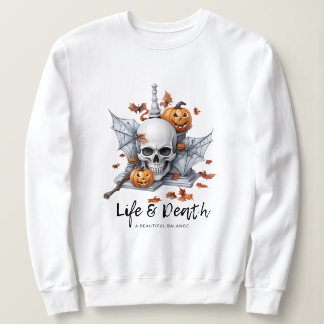 Sudadera Vida y muerte de Halloween (Anverso del diseño)