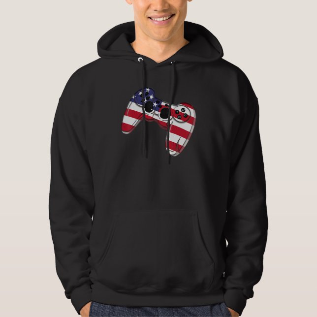 Sudadera Video Game 4th Of July Controller American Flag (Anverso)