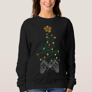 Sudadera Video Game Controller Christmas Tree Lights Funny