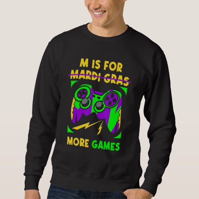 Sudadera Video Game Controller Mardi Gras Carnival Party Bo (Anverso)