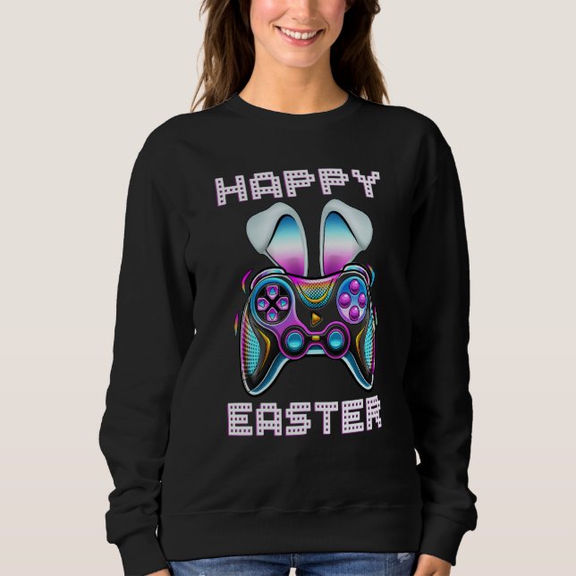 Sudadera Video Game Easter Bunny Gaming Controller Gamer Bo (Anverso)