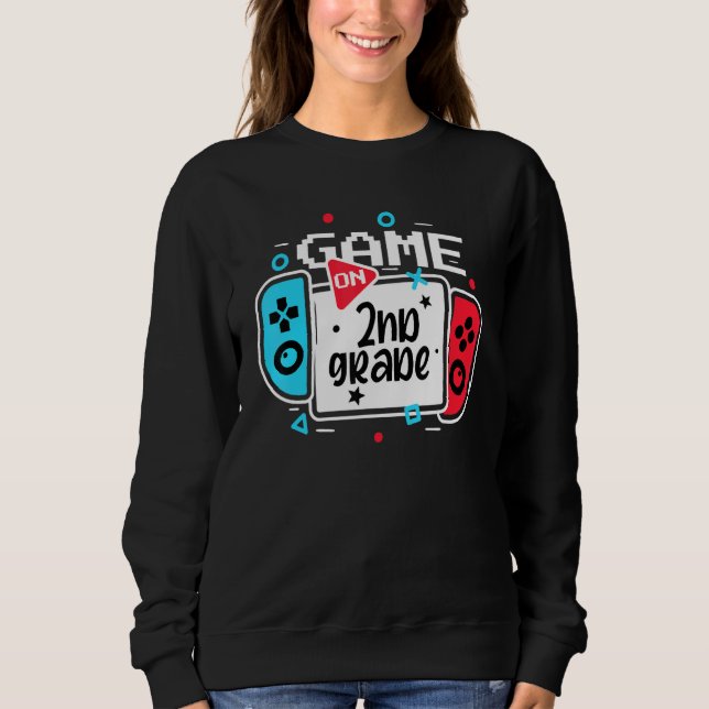 Sudadera Video Game On 2nd Grade Cool Kids Team Second Back (Anverso)