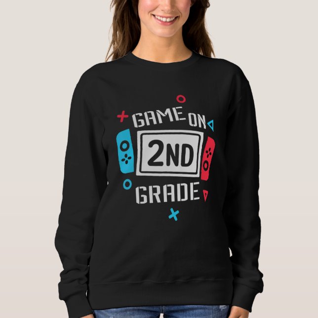 Sudadera Video Game On 2nd Grade for Kids Teachers Back To  (Anverso)