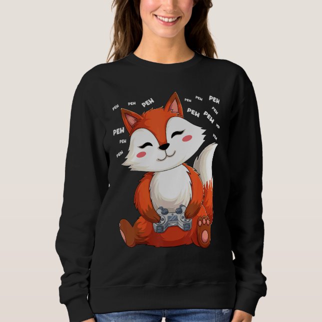 Sudadera Video Gamer Fox Gaming Fox Pew Gamer Kids (Anverso)
