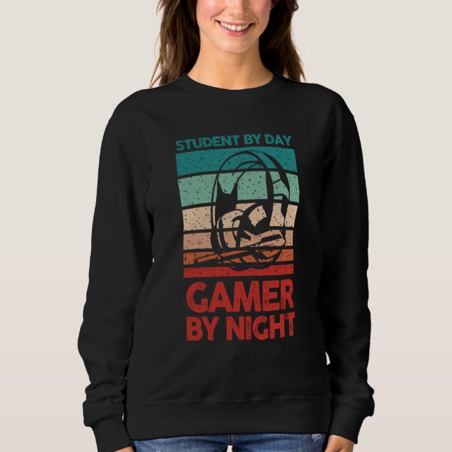 Sudadera Video Gamer Gaming Student By Day Gamer By Night (Anverso)