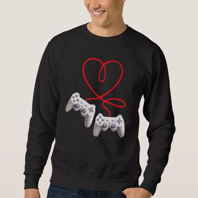 Sudadera Video Gamer Heart Controller Valentine's Day  Kids (Anverso)