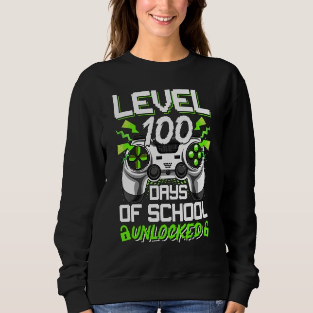 Sudadera Video Gamer Student 100th Day Teacher 100 Days of  (Anverso)