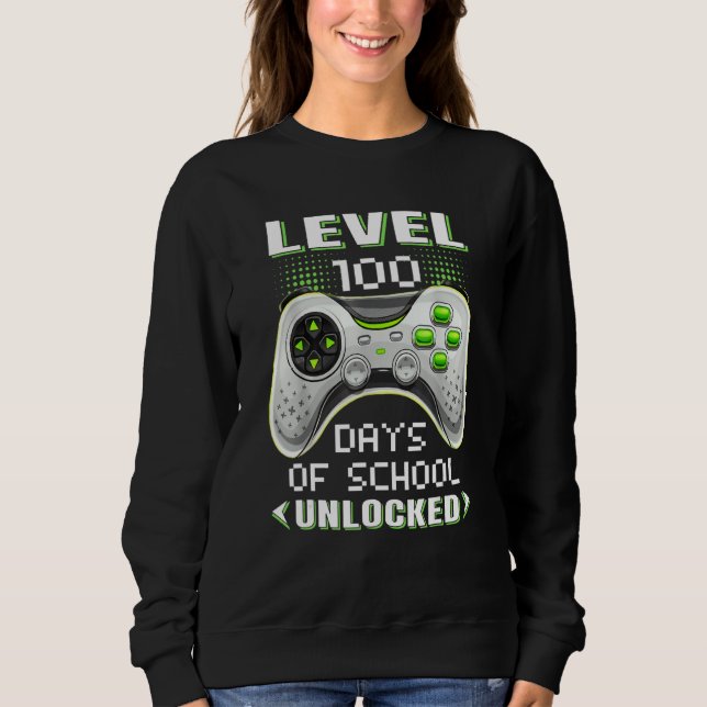 Sudadera Video Gamer Student 100th Day Teacher 100 Days of  (Anverso)