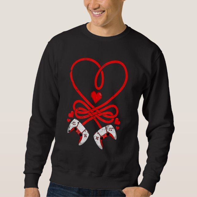 Sudadera Video Gamer Valentines Day Shirt Controllers Heart (Anverso)