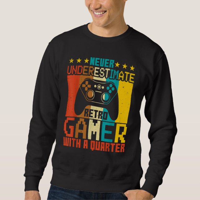 Sudadera Video Games   Never Underestimate Retro Gamer Gami (Anverso)