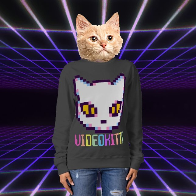 SUDADERA VIDEO KITTY CAT PIXEL ART SWEATSHIRT (Subido por el creador)