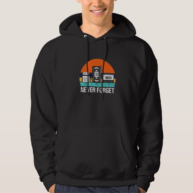 Sudadera Videocasete de Vhs: Disquete y cassette nunca (Anverso)